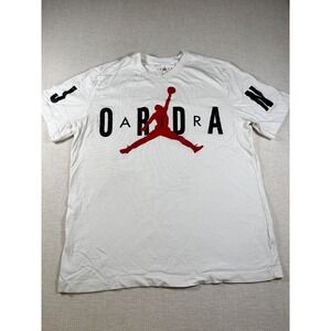 Nike Air Michael Jordan Jumpman Logo Stretch T-Shirt L Spell-Out Graphic
